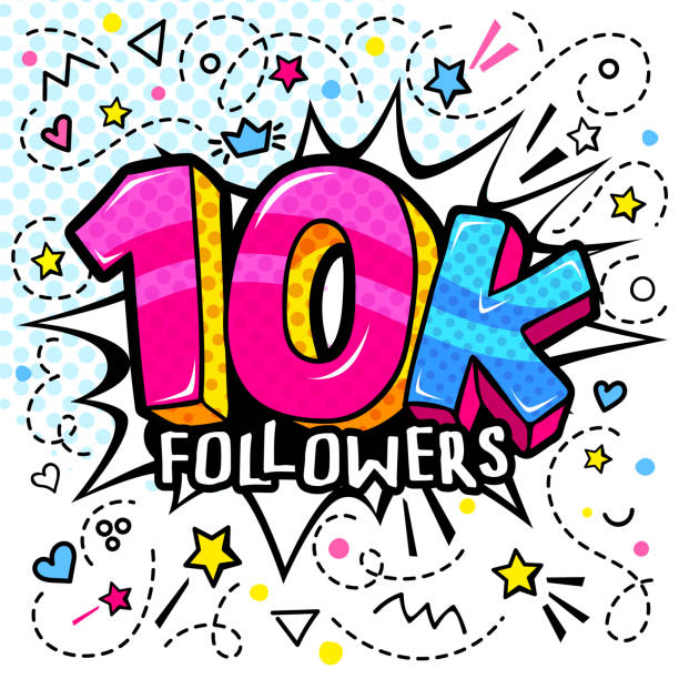 10000 followers illustration in pop art style. 10 k. vector illustration